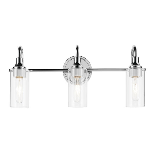 Kichler Kavi 3 Light Wall Mt Bath 3 Arm, Chrome/Clear