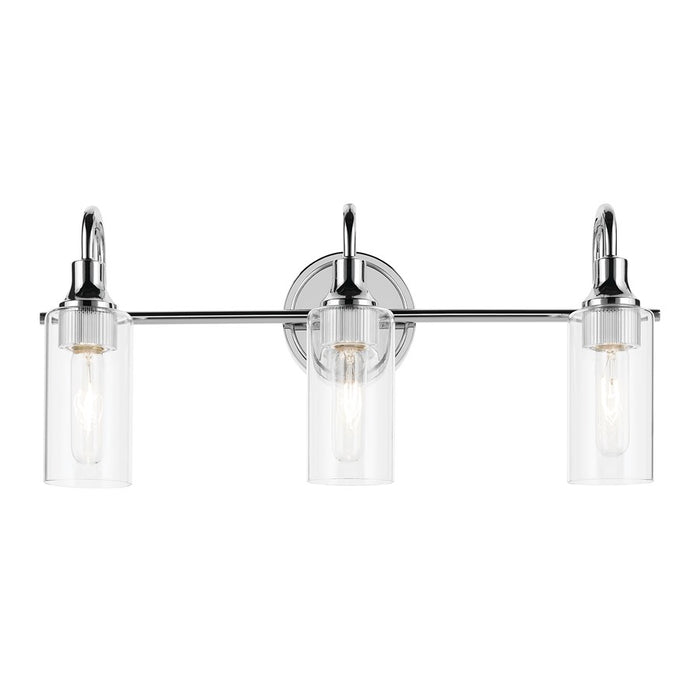 Kichler Kavi 3 Light Wall Mt Bath 3 Arm, Chrome/Clear
