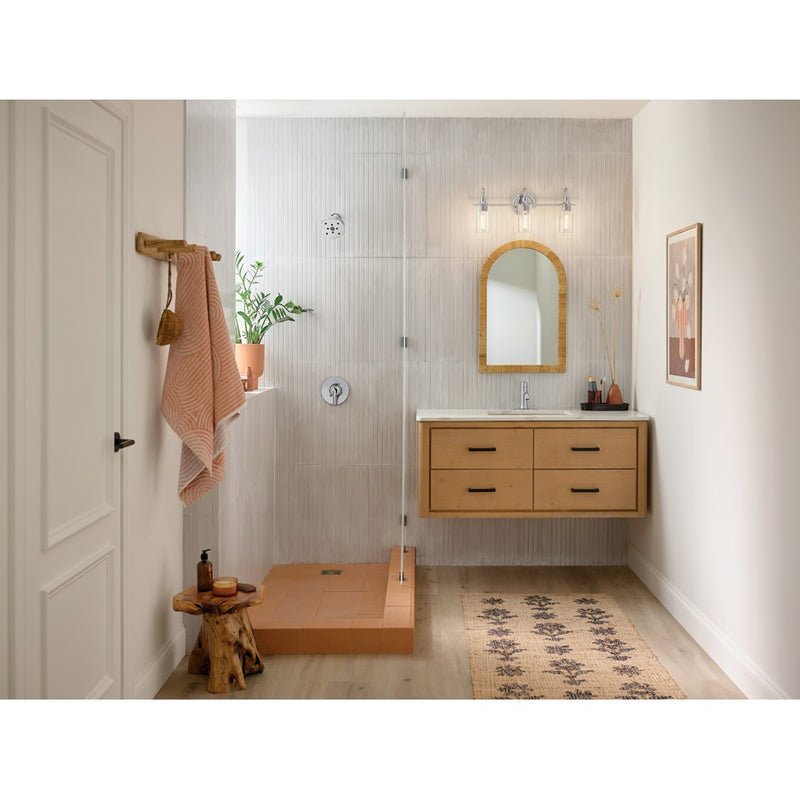 Kichler Kavi 3 Light Wall Mt Bath 3 Arm, Chrome/Clear
