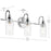 Kichler Kavi 3 Light Wall Mt Bath 3 Arm, Chrome/Clear