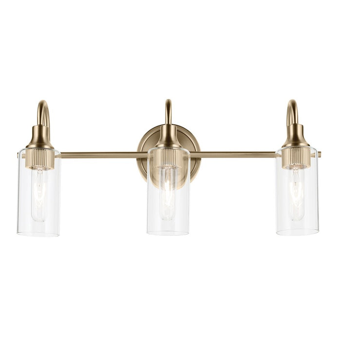 Kichler Kavi 3 Light 23" Wall Mt Bath 3 Arm, Champagne Bronze/Clear