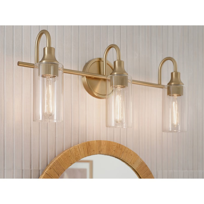 Kichler Kavi 3 Light 23" Wall Mt Bath 3 Arm, Champagne Bronze/Clear