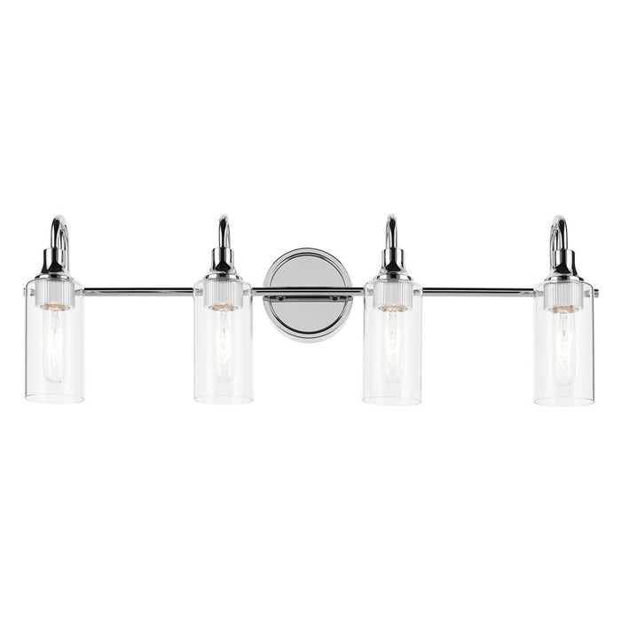 Kichler Kavi 4 Light Wall Mt Bath 4 Arm, Chrome/Clear