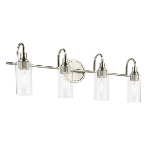 Kichler Kavi 4 Light Wall Mt Bath 4 Arm, Brushed Nickel/Clear - 55212NI