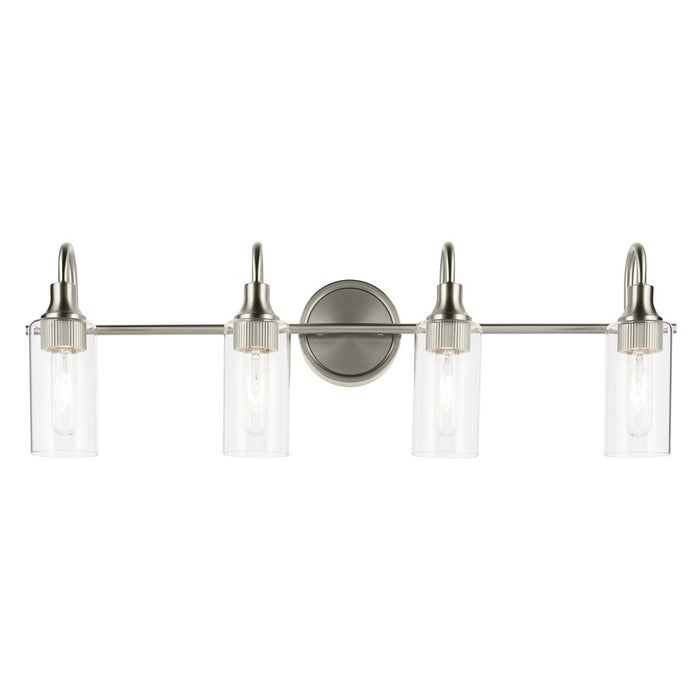 Kichler Kavi 4 Light Wall Mt Bath 4 Arm, Brushed Nickel/Clear