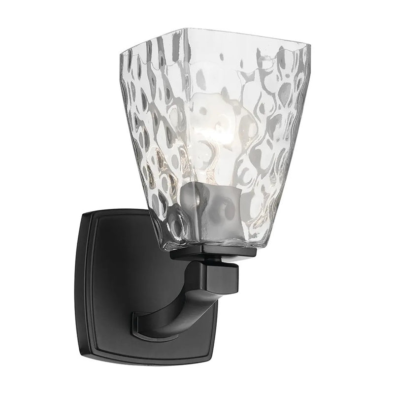 Kichler Marant 1 Light Wall Sconce, Black/Clear Water - 55214BKWTR