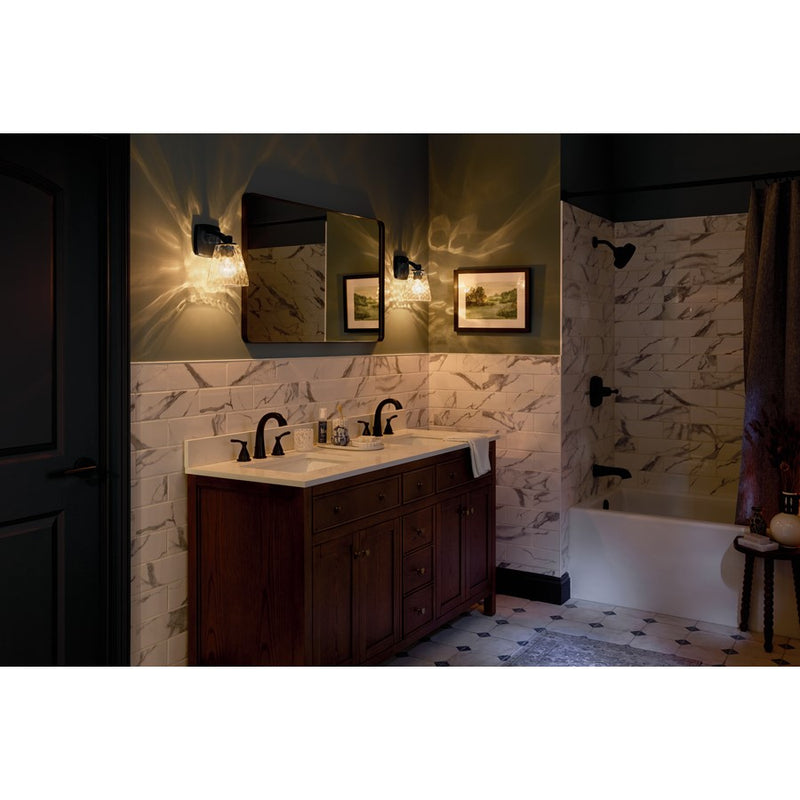 Kichler Marant 1 Light Wall Sconce, Black/Clear Water