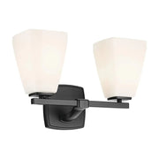 Kichler Marant 2 Light Wall Mt Bath 2 Arm, Black/Cased Opal - 55215BK