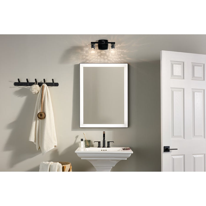 Kichler Marant 2 Light Wall Mt Bath 2 Arm, Black/Cased Opal