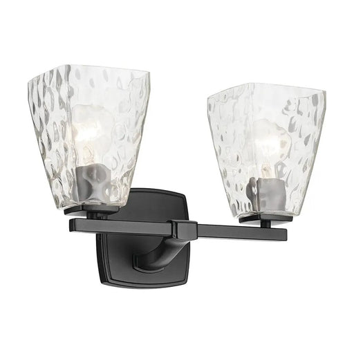 Kichler Marant 2 Light Wall Mt Bath 2 Arm, Black/Clear Water - 55215BKWTR