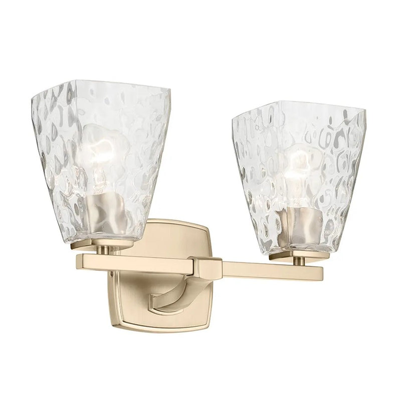 Kichler Marant 2 Light Wall Mt Bath 2 Arm, Bronze/Clear Water - 55215CPZWTR