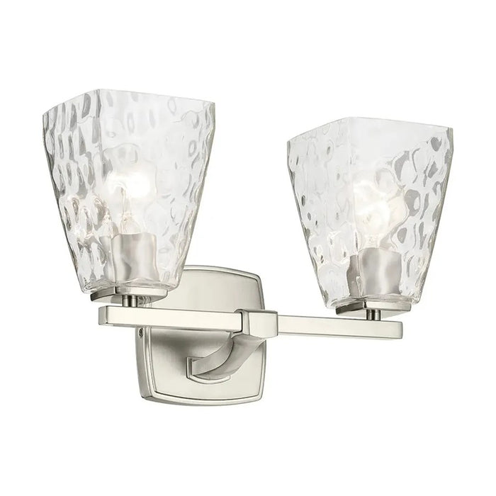 Kichler Marant 2 Light Wall Mt Bath 2 Arm, Nickel/Clear Water - 55215NIWTR