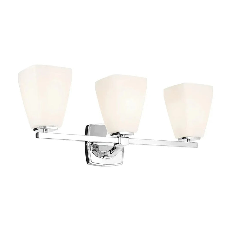Kichler Marant 3 Light Wall Mt Bath 3 Arm, Chrome/Cased Opal - 55216CH