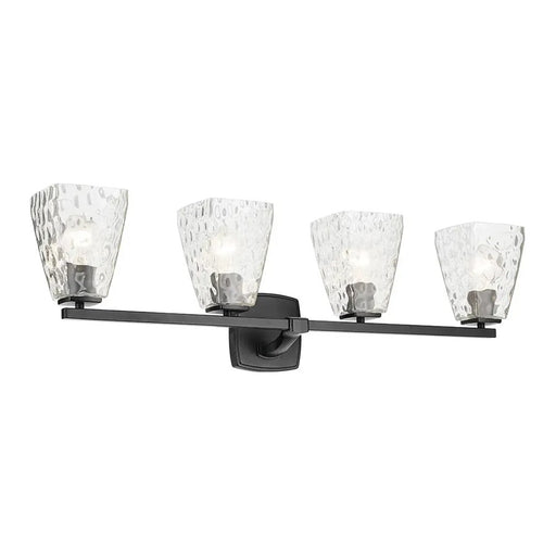 Kichler Marant 4 Light Wall Mt Bath 4 Arm, Black/Clear Water - 55217BKWTR