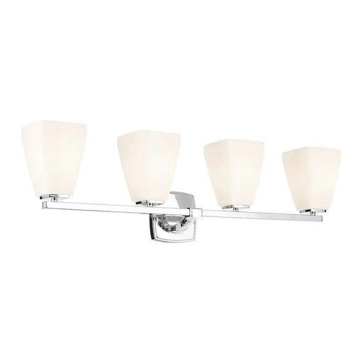 Kichler Marant 4 Light Wall Mt Bath 4 Arm, Chrome/Cased Opal - 55217CH