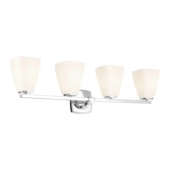 Kichler Marant 4 Light Wall Mt Bath 4 Arm, Chrome/Cased Opal - 55217CH