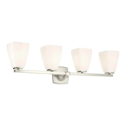 Kichler Marant 4 Light Wall Mt Bath 4 Arm, Brushed Nickel/Cased Opal - 55217NI