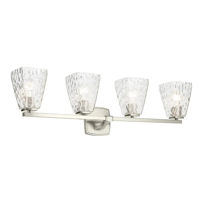 Kichler Marant 4 Light Wall Mt Bath 4 Arm, Nickel/Clear Water - 55217NIWTR