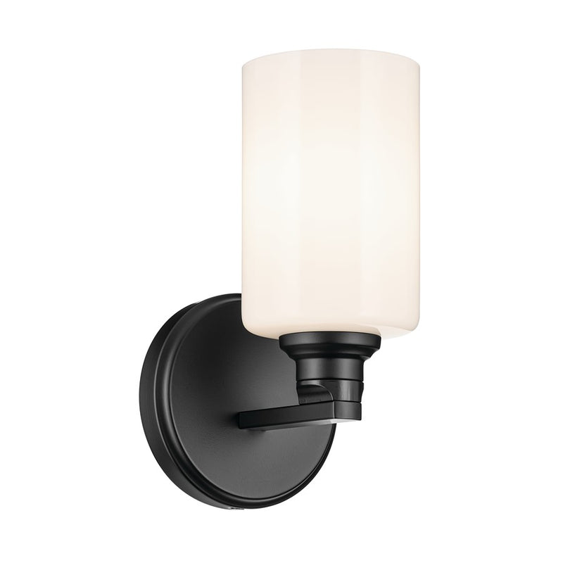 Kichler Gioe 1 Light Wall Sconce, Black/White - 55224BK