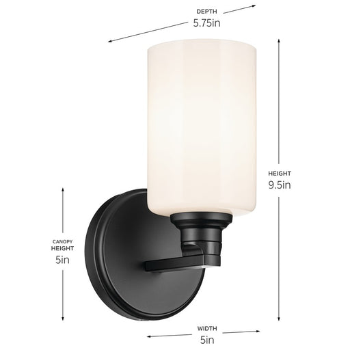 Kichler Gioe 1 Light Wall Sconce, Black/White
