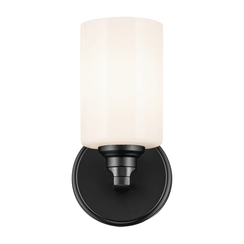 Kichler Gioe 1 Light Wall Sconce, Black/White