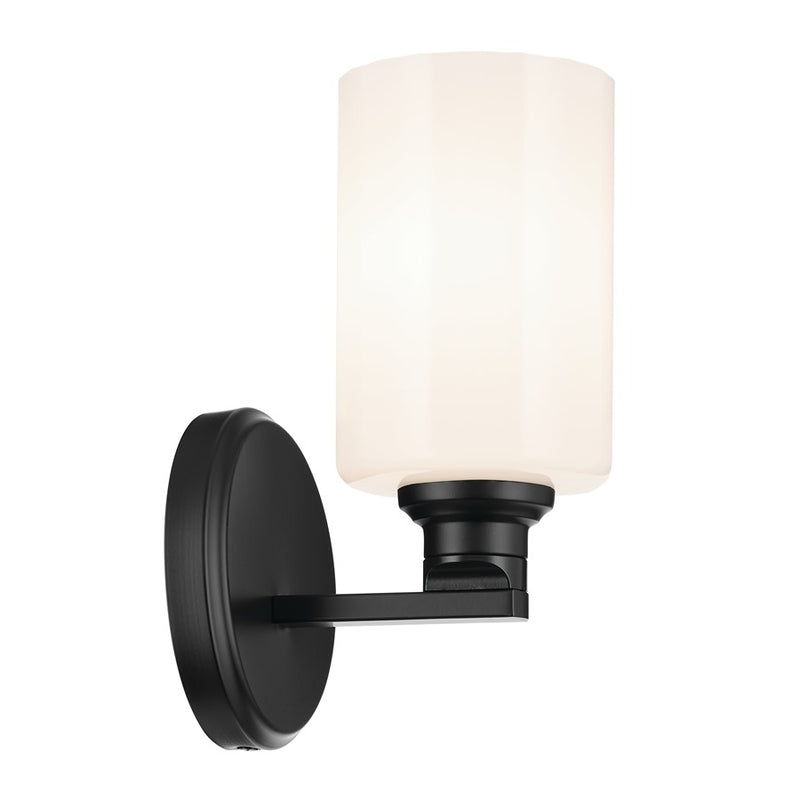 Kichler Gioe 1 Light Wall Sconce, Black/White