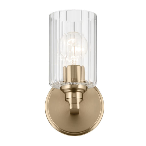 Kichler Gioe 1 Light Wall Sconce, Champagne Bronze/Clear Fluted
