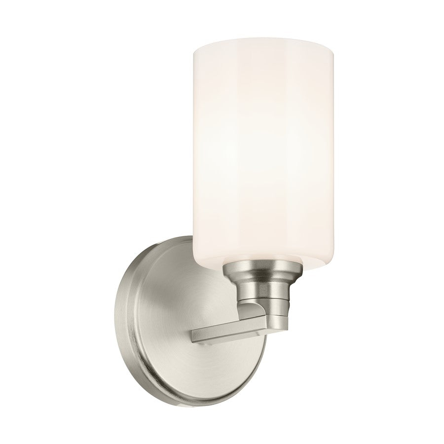 Kichler Gioe 1 Light Wall Sconce, Brushed Nickel/White - 55224NI