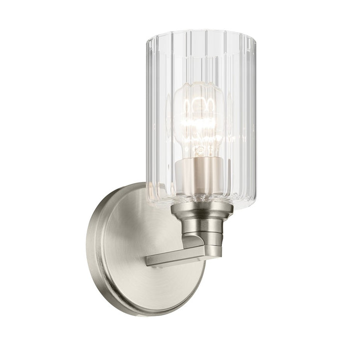 Kichler Gioe 1 Light Wall Sconce, Brushed Nickel/White