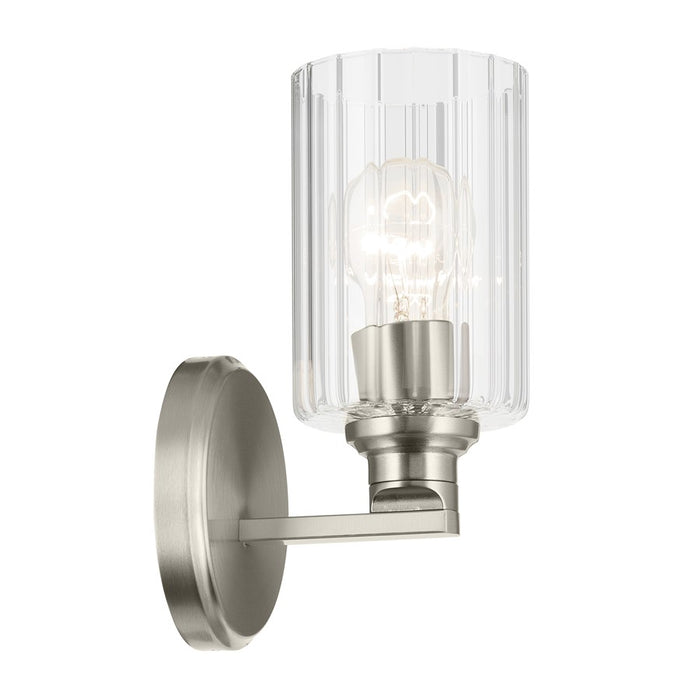 Kichler Gioe 1 Light Wall Sconce, Brushed Nickel/White