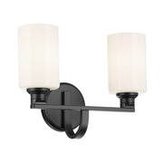 Kichler Gioe 2 Light Wall Mt Bath 2 Arm, Black/White - 55225BK