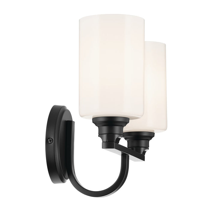 Kichler Gioe 2 Light Wall Mt Bath 2 Arm, Black/White