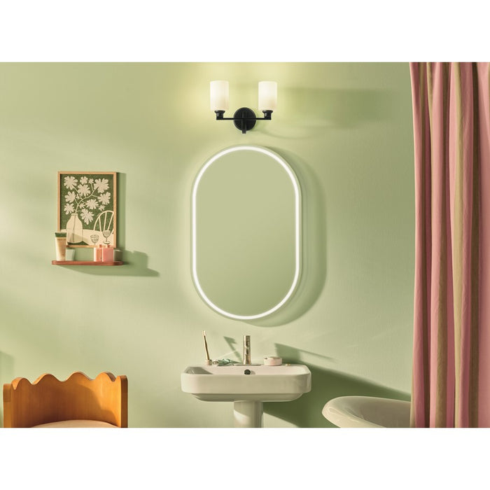 Kichler Gioe 2 Light Wall Mt Bath 2 Arm, Black/White