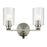 Kichler Gioe 2 Light Wall Mt Bath 2 Arm, Nickel/Clear Fluted