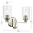 Kichler Gioe 2 Light Wall Mt Bath 2 Arm, Nickel/Clear Fluted