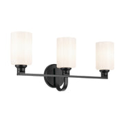 Kichler Gioe 3 Light Wall Mt Bath 3 Arm, Black/White - 55226BK