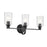 Kichler Gioe 3 Light Wall Mt Bath 3 Arm, Black/Clear Fluted - 55226BKFLU