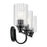 Kichler Gioe 3 Light Wall Mt Bath 3 Arm, Black/Clear Fluted