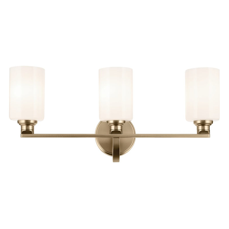 Kichler Gioe 3 Light 24" Wall Mt Bath 3 Arm, Champagne Bronze/White