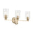 Kichler Gioe 3 Light 24" Wall Mt Bath 3 Arm, Bronze/Clear Fluted - 55226CPZFLU