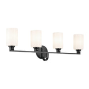 Kichler Gioe 4 Light 32" Wall Mt Bath 4 Arm, Black/White - 55227BK