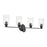 Kichler Gioe 4 Light Wall Mt Bath 4 Arm, Black/Clear Fluted - 55227BKFLU