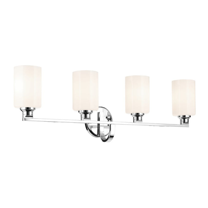 Kichler Gioe 4 Light Wall Mt Bath 4 Arm, Chrome/White - 55227CH