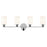 Kichler Gioe 4 Light Wall Mt Bath 4 Arm, Chrome/White