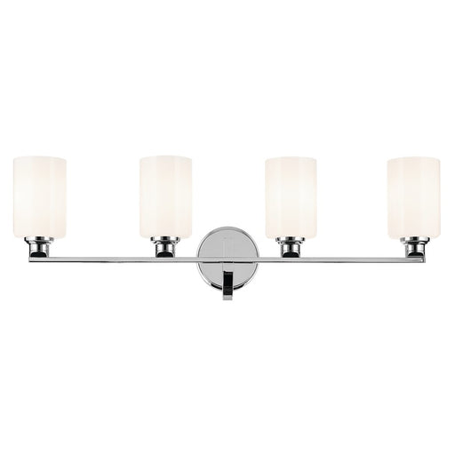 Kichler Gioe 4 Light Wall Mt Bath 4 Arm, Chrome/White