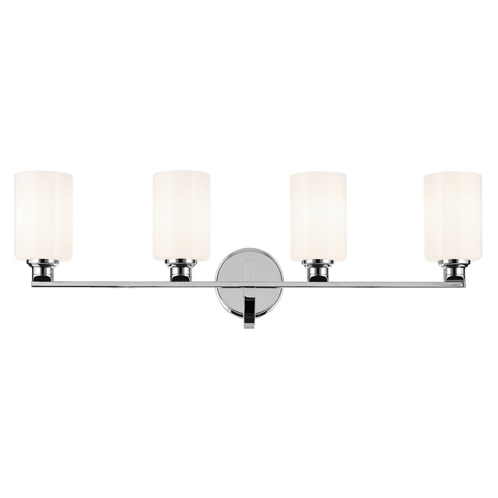 Kichler Gioe 4 Light Wall Mt Bath 4 Arm, Chrome/White