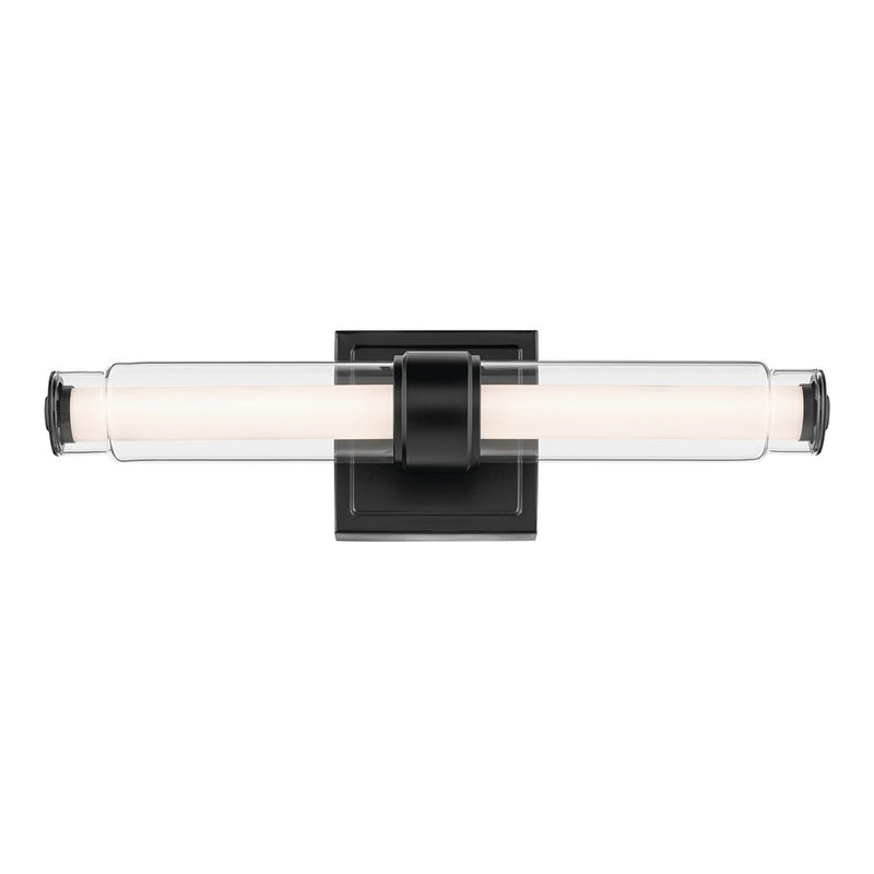 Kichler Laurene 2 Light Wall Sconce, Black/Clear