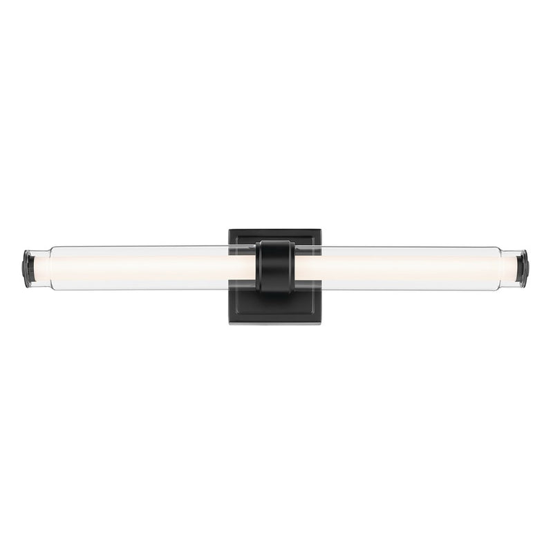 Kichler Laurene 2 Light Linear Bath Medium, Black/Clear