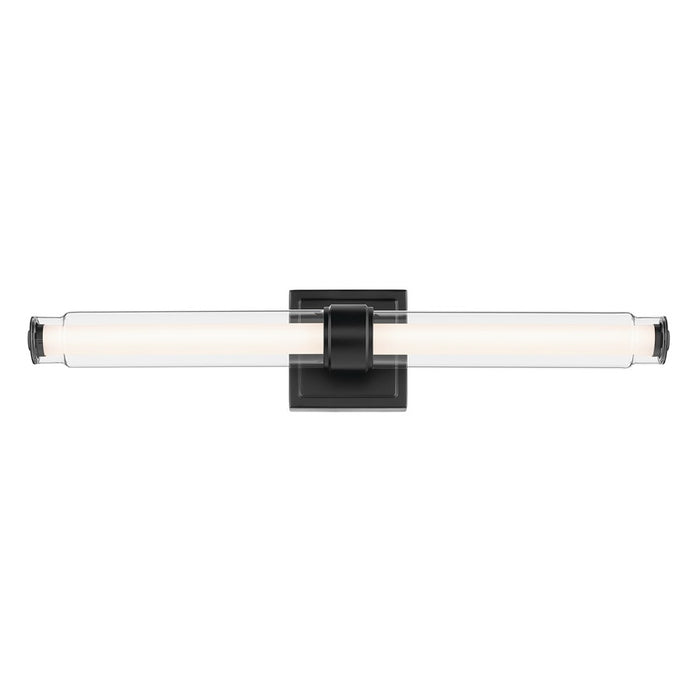 Kichler Laurene 2 Light Linear Bath Medium, Black/Clear