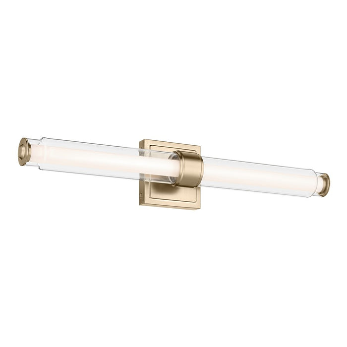 Kichler Laurene 2 Light Linear Bath Medium, Champagne Bronze/Clear - 55238CPZLED
